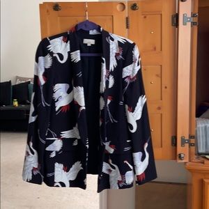 Bird print jacket by the loft